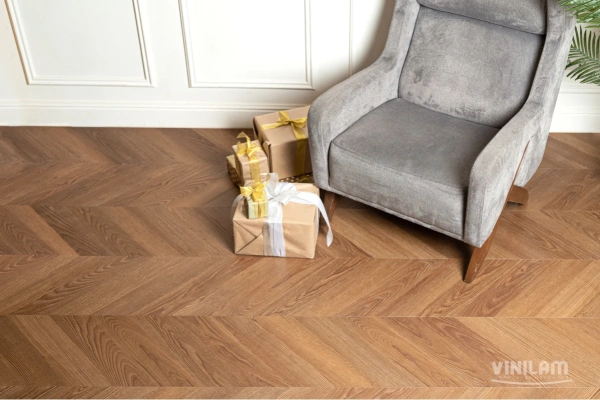 Кварцвиниловая плитка VINILAM PARQUET CHEVRON I1651102 Шеврон Плезир Glue